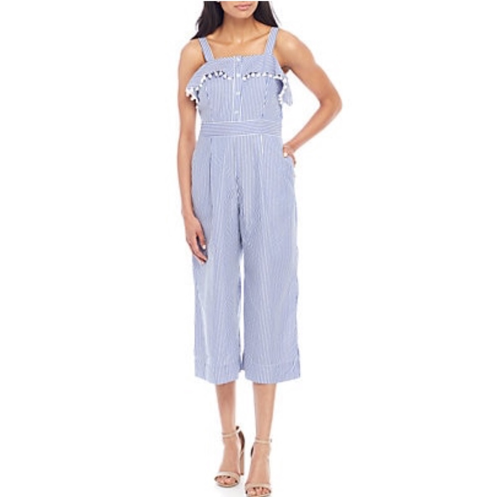 Violet Weekend Stripe Seersucker Jumpsuit